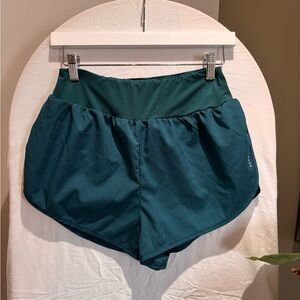 SHEIN Dark Teal Two-Tone High-Waist Athletic Shorts